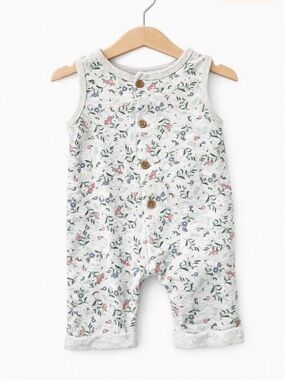 10/$15 Trois Moutons Sleeveless Floral Button-Front Baby Romper